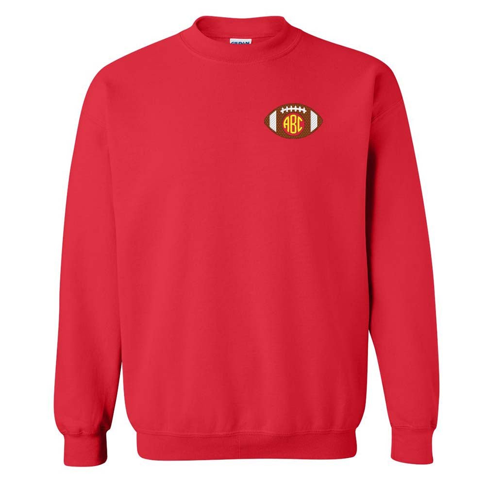 Monogrammed Football Crewneck Sweatshirt - United Monograms