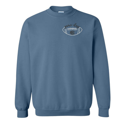 Monogrammed Football Game Day Crewneck Sweatshirt - United Monograms