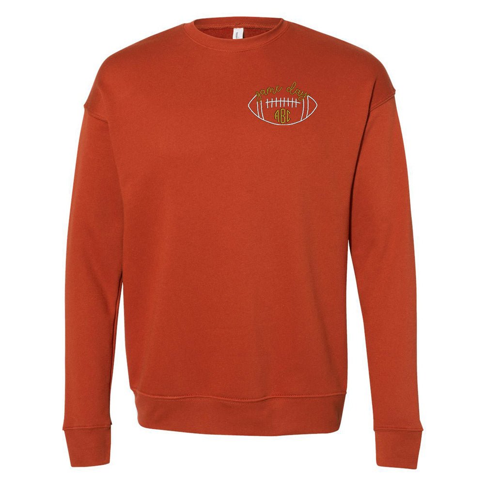 Monogrammed Football Game Day Premium Crewneck Sweatshirt - United Monograms