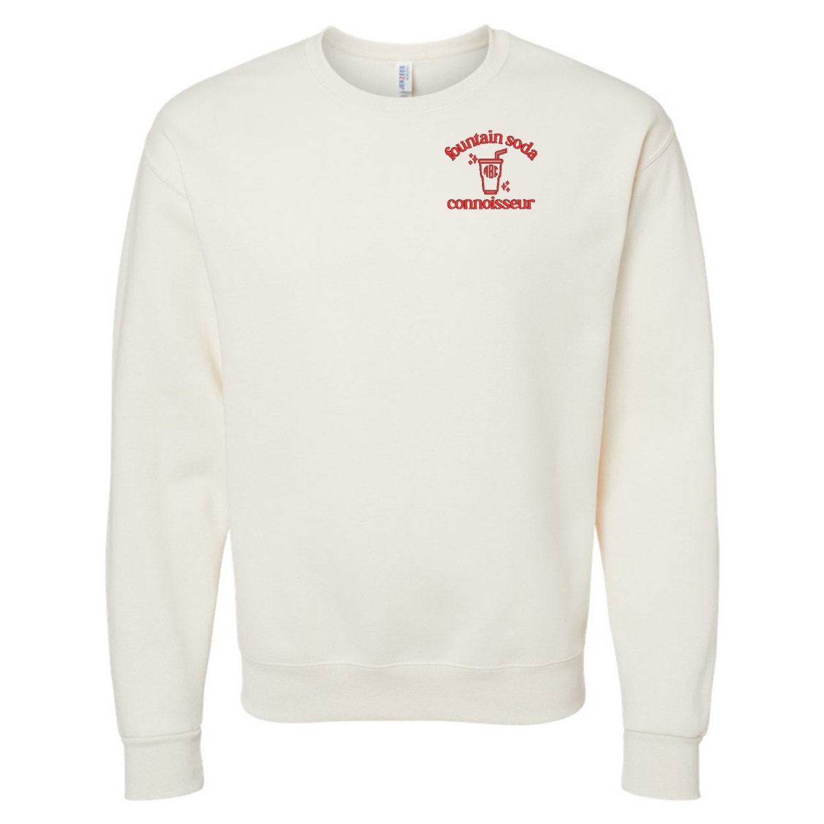 Monogrammed 'Fountain Soda Connoisseur' Crewneck Sweatshirt - United Monograms