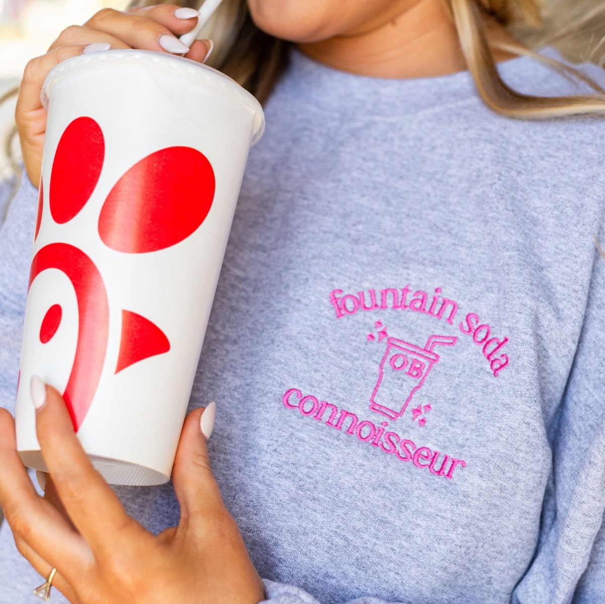 Monogrammed 'Fountain Soda Connoisseur' Crewneck Sweatshirt - United Monograms