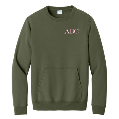 Monogrammed Front Pocket Crewneck Sweatshirt - United Monograms