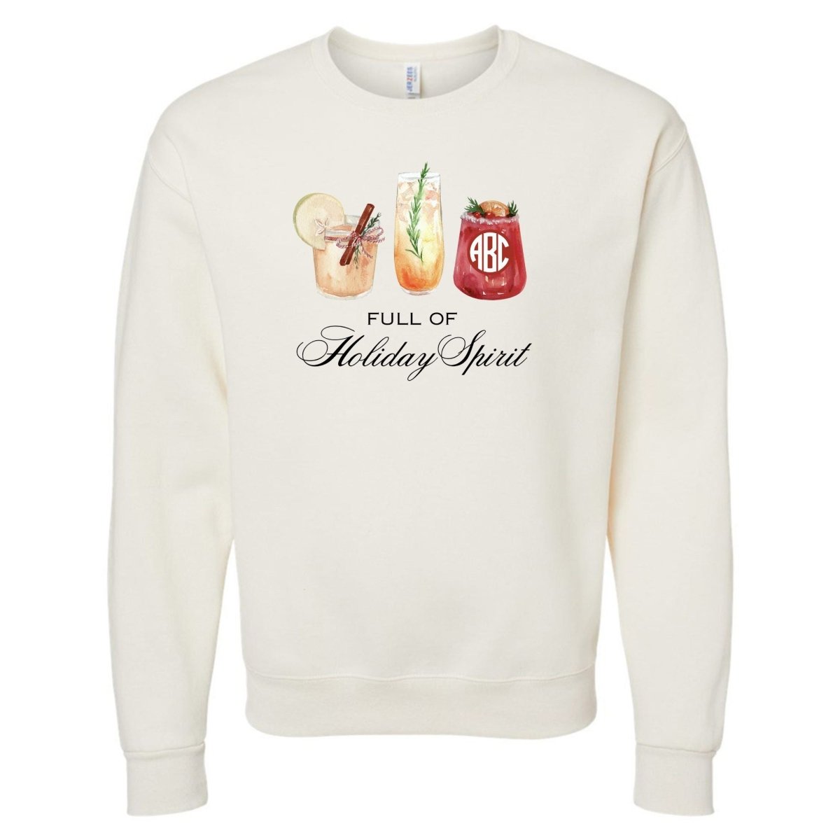 Monogrammed 'Full Of Holiday Spirit' Crewneck Sweatshirt - United Monograms