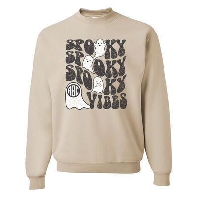 Monogrammed 'Ghost Spooky Vibes' Crewneck Sweatshirt - United Monograms
