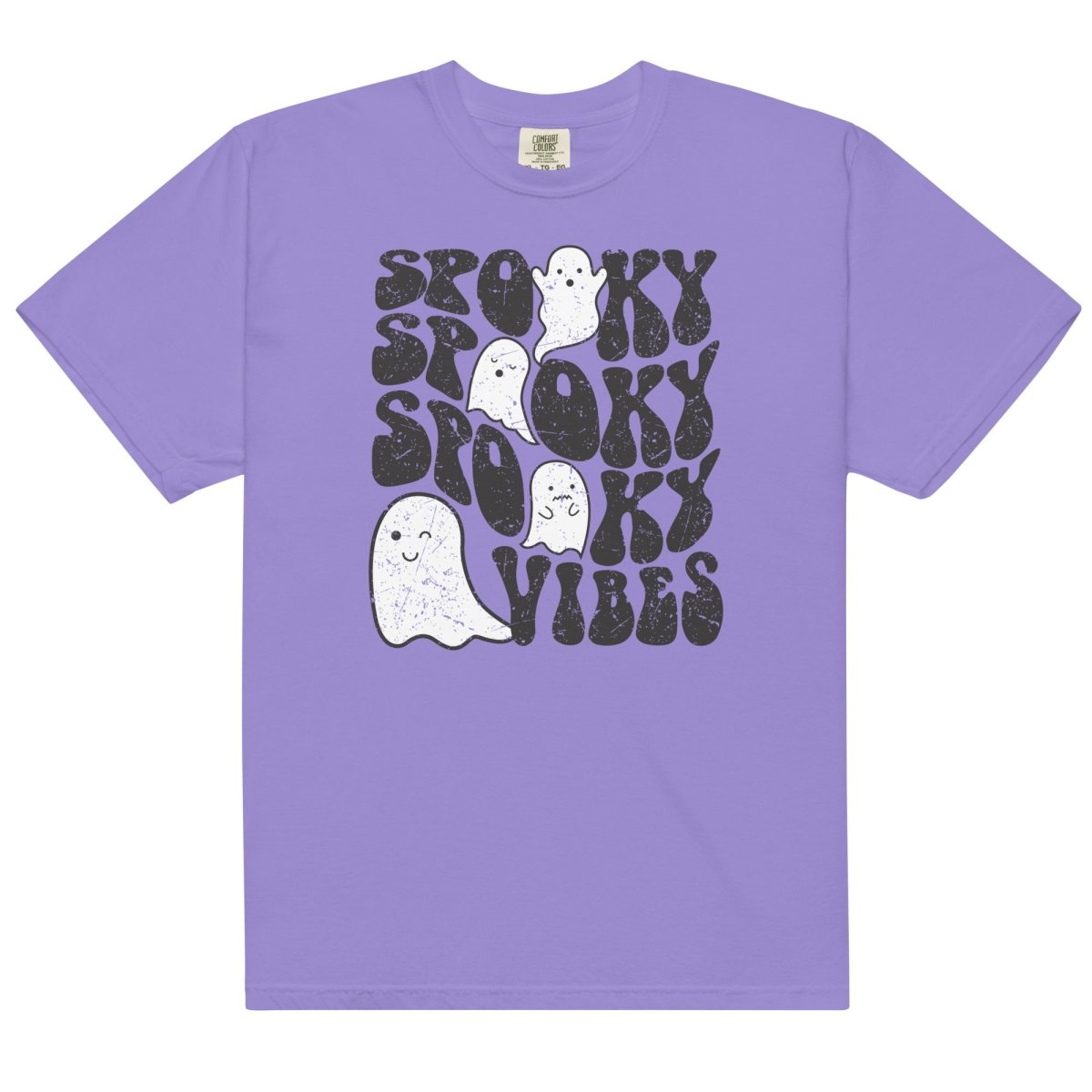 Monogrammed 'Ghost Spooky Vibes' T-Shirt - United Monograms