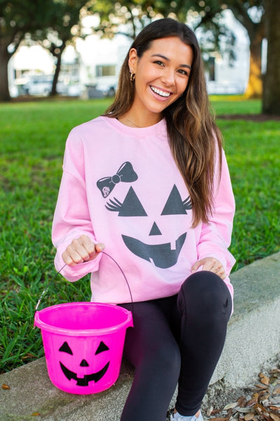 Monogrammed 'Girly Jack - O - Lantern' Crewneck Sweatshirt - United Monograms