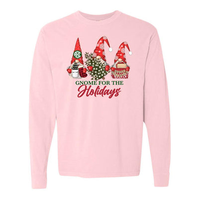 Monogrammed 'Gnome for the Holidays' Long Sleeve T-Shirt - United Monograms