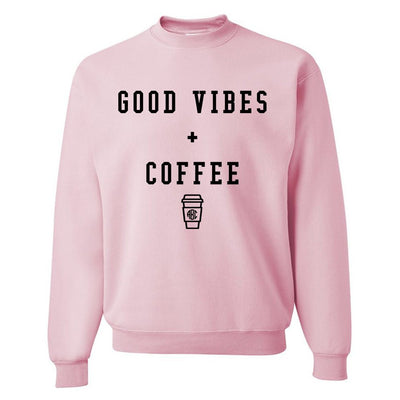 Monogrammed 'Good Vibes + Coffee' Crewneck Sweatshirt - United Monograms