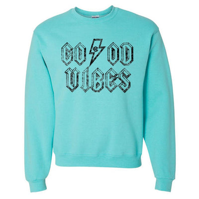 Monogrammed 'Good Vibes' Neon Crewneck Sweatshirt - United Monograms