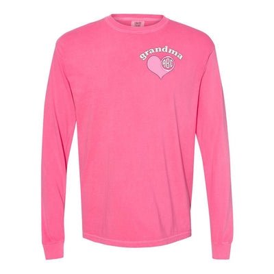 Monogrammed Grandma Comfort Colors Long Sleeve T-Shirt - United Monograms