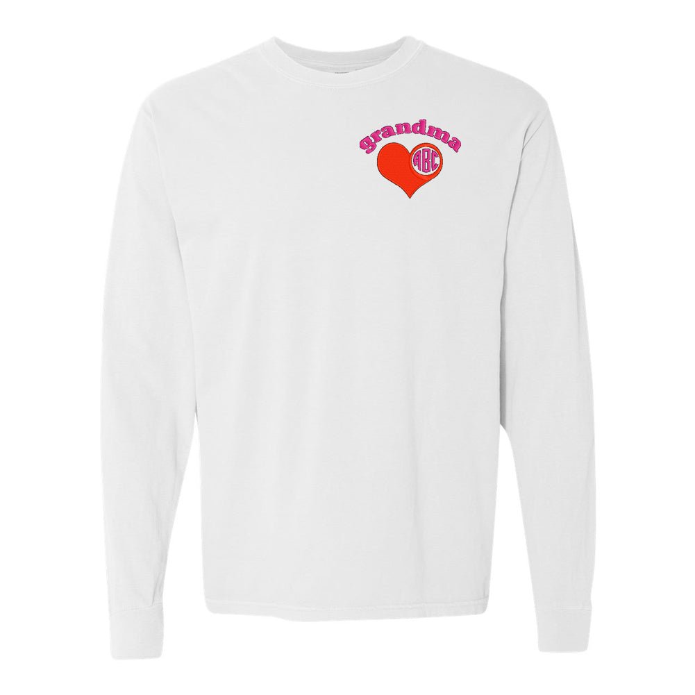 Monogrammed Grandma Comfort Colors Long Sleeve T-Shirt - United Monograms