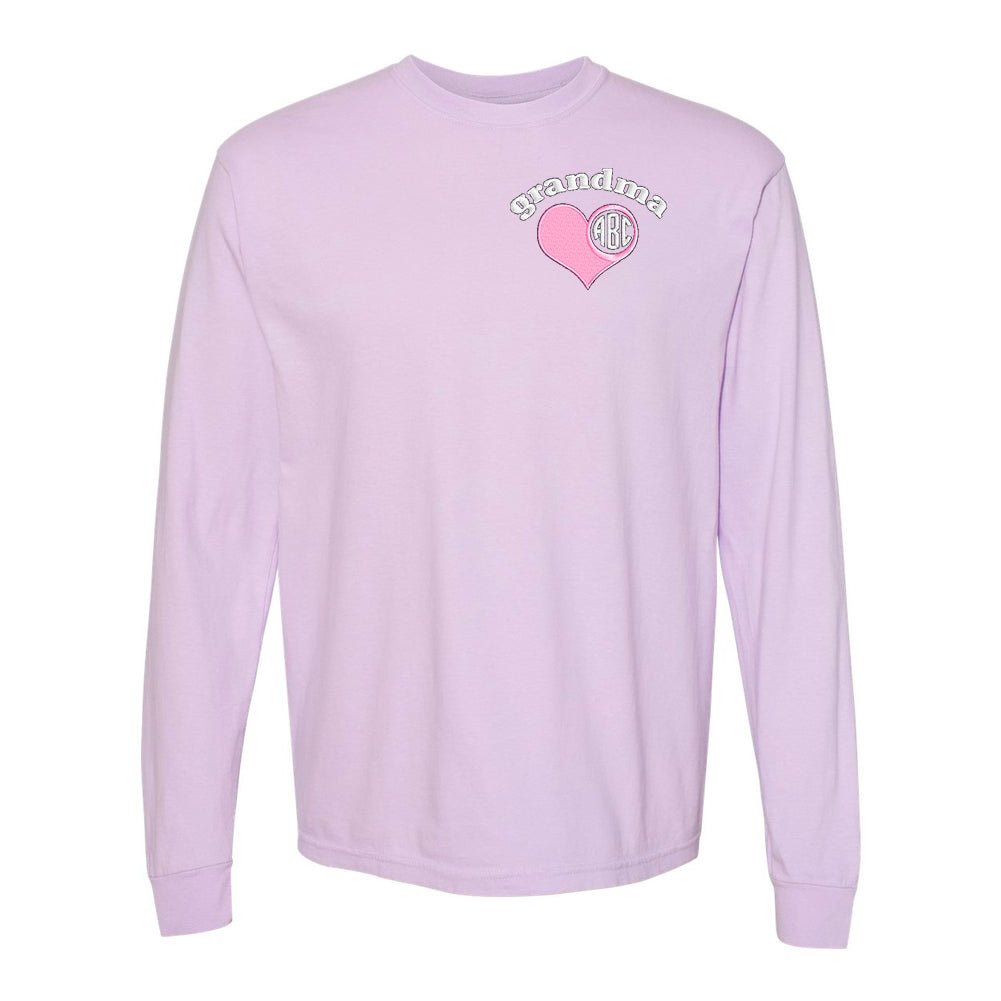 Monogrammed Grandma Comfort Colors Long Sleeve T-Shirt - United Monograms