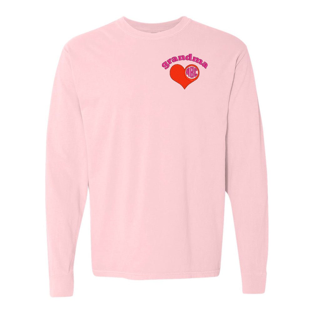 Monogrammed Grandma Comfort Colors Long Sleeve T-Shirt - United Monograms