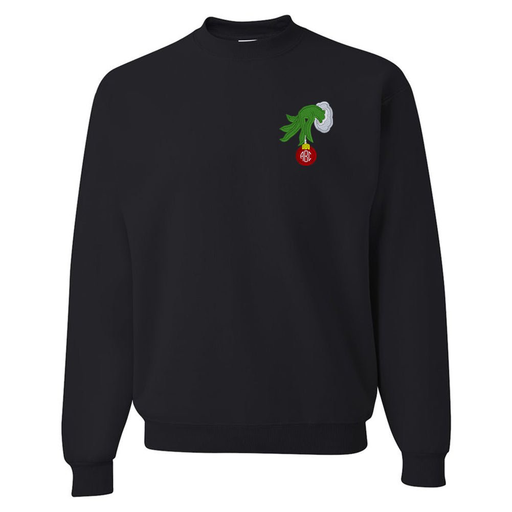 Monogrammed Grinch Hand Crewneck Sweatshirt - United Monograms