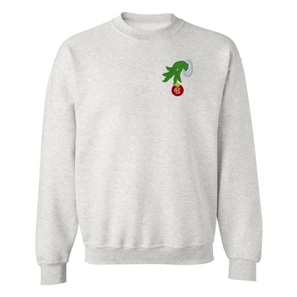 Monogrammed Grinch Hand Crewneck Sweatshirt - United Monograms