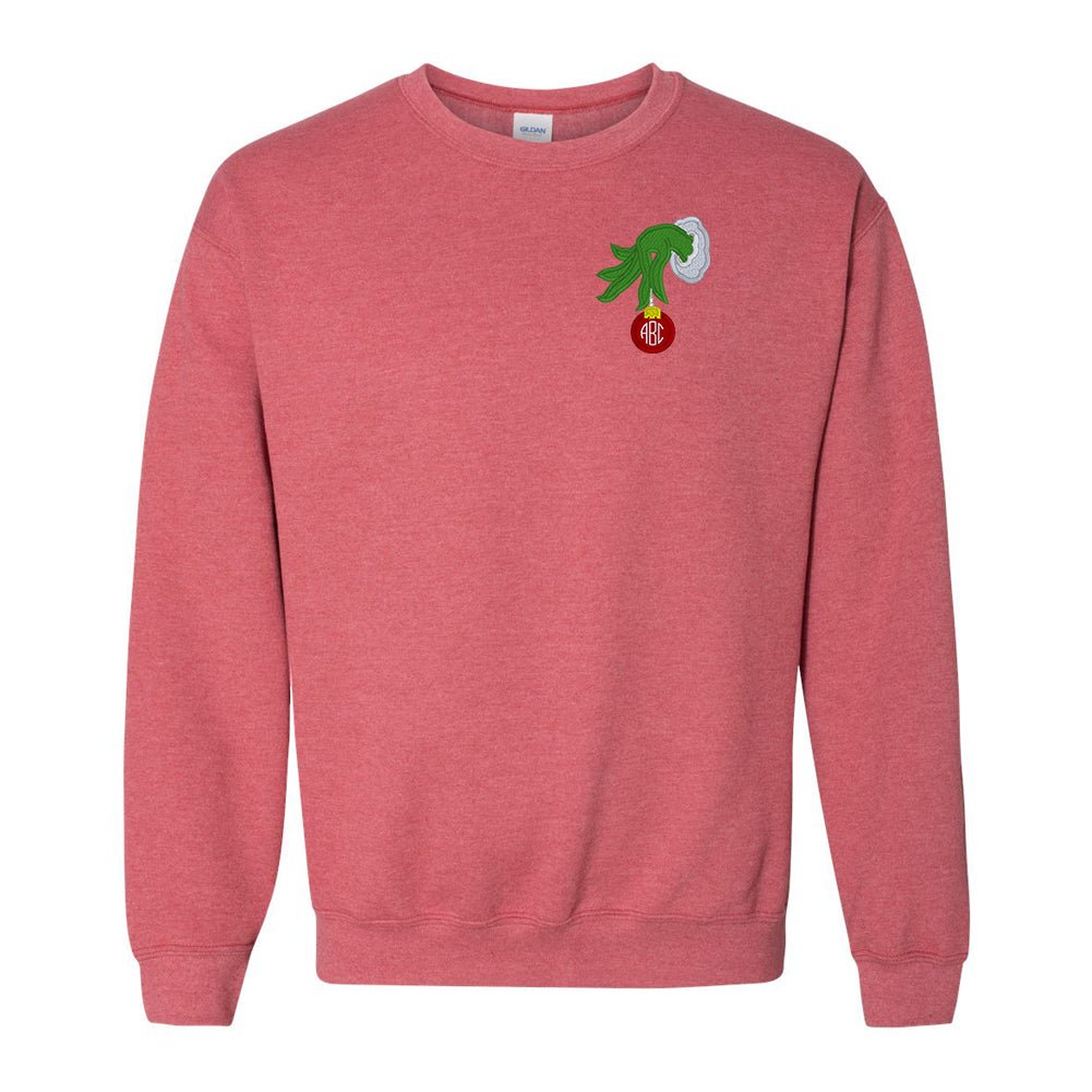 Monogrammed Grinch Hand Crewneck Sweatshirt - United Monograms