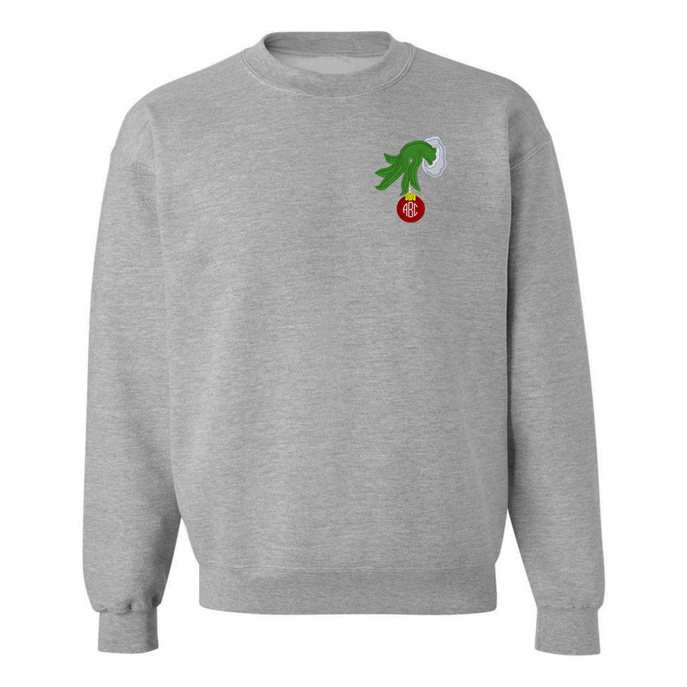 Monogrammed Grinch Hand Crewneck Sweatshirt - United Monograms