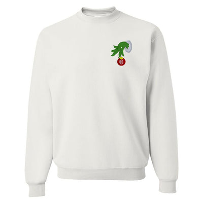 Monogrammed Grinch Hand Crewneck Sweatshirt - United Monograms