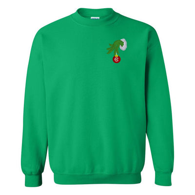 Monogrammed Grinch Hand Crewneck Sweatshirt - United Monograms