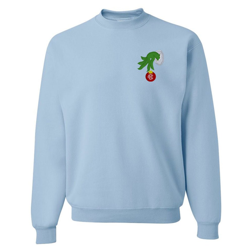 Monogrammed Grinch Hand Crewneck Sweatshirt - United Monograms