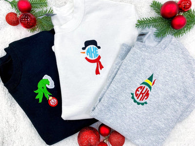 Monogrammed Grinch Hand Crewneck Sweatshirt - United Monograms