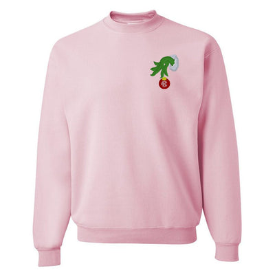 Monogrammed Grinch Hand Crewneck Sweatshirt - United Monograms