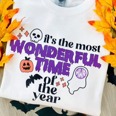 Monogrammed 'Halloween Most Wonderful Time' Crewneck Sweatshirt - United Monograms