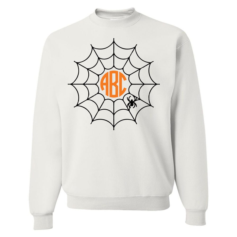 Monogrammed 'Halloween Spider Web' Crewneck Sweatshirt - United Monograms