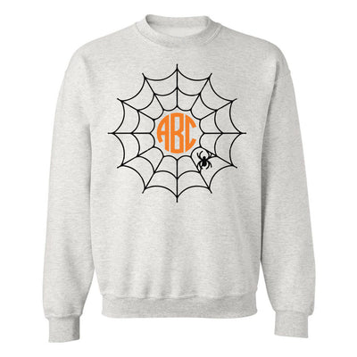Monogrammed 'Halloween Spider Web' Crewneck Sweatshirt - United Monograms