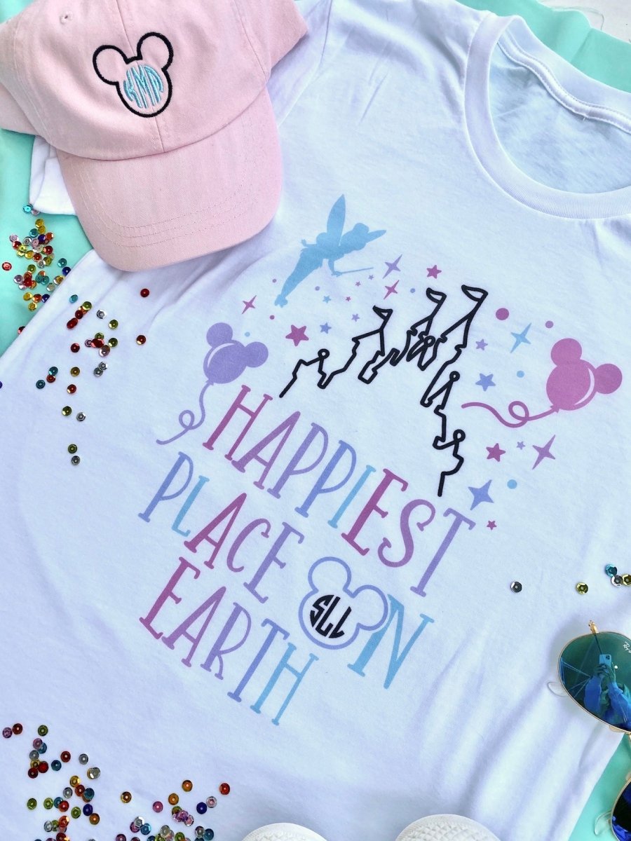 Monogrammed 'Happiest Place On Earth' Premium T-Shirt - United Monograms