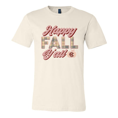 Monogrammed 'Happy Fall Y'all' Premium T-Shirt - United Monograms