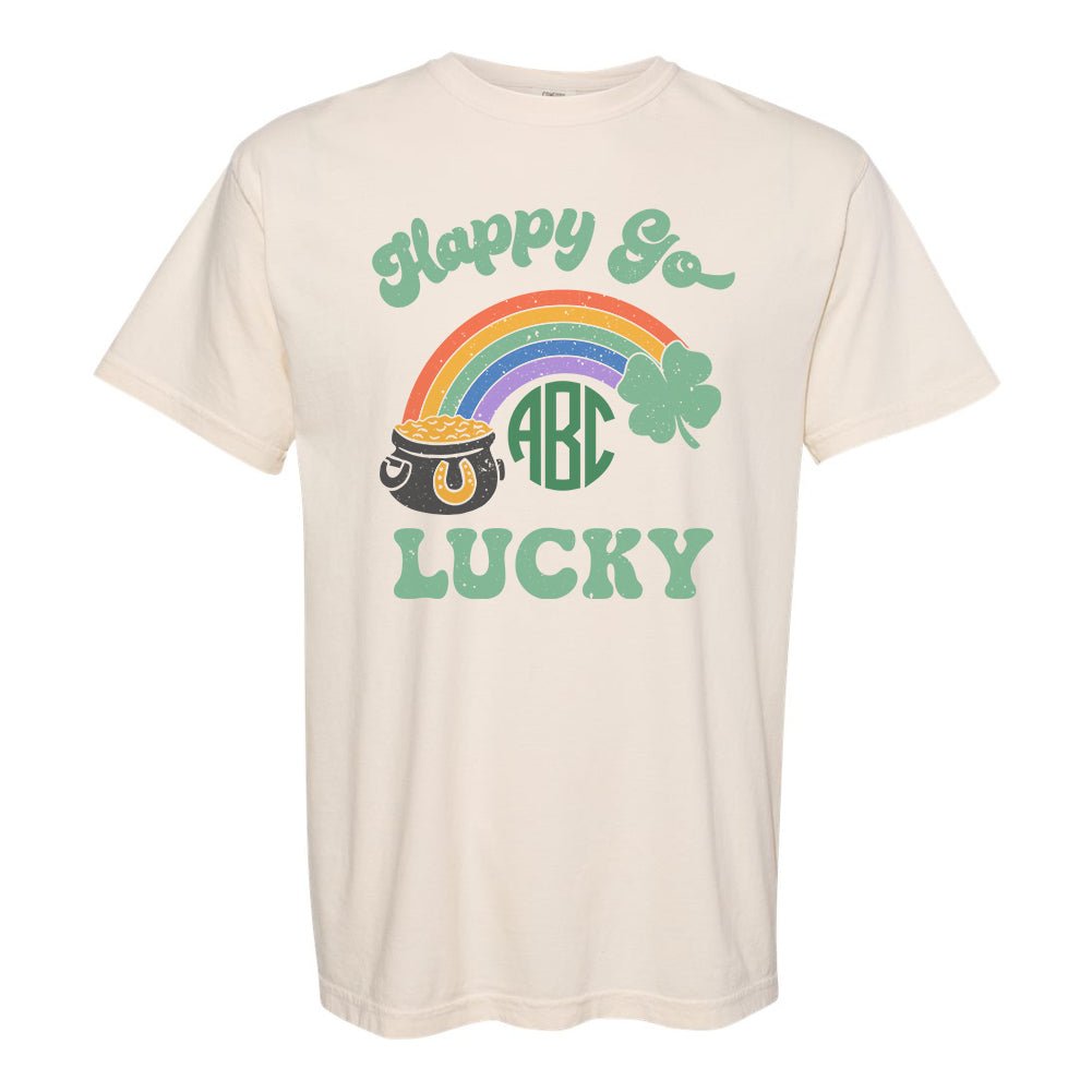 Monogrammed 'Happy Go Lucky' T-Shirt - United Monograms