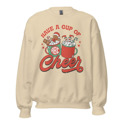 Monogrammed 'Have A Cup Of Cheer' Crewneck Sweatshirt - United Monograms