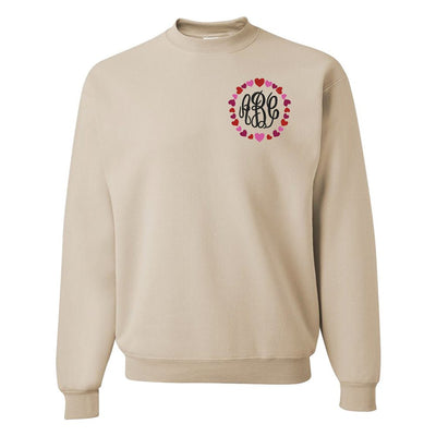 Monogrammed 'Heart Border' Crewneck Sweatshirt - United Monograms