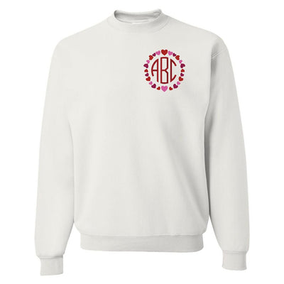 Monogrammed 'Heart Border' Crewneck Sweatshirt - United Monograms