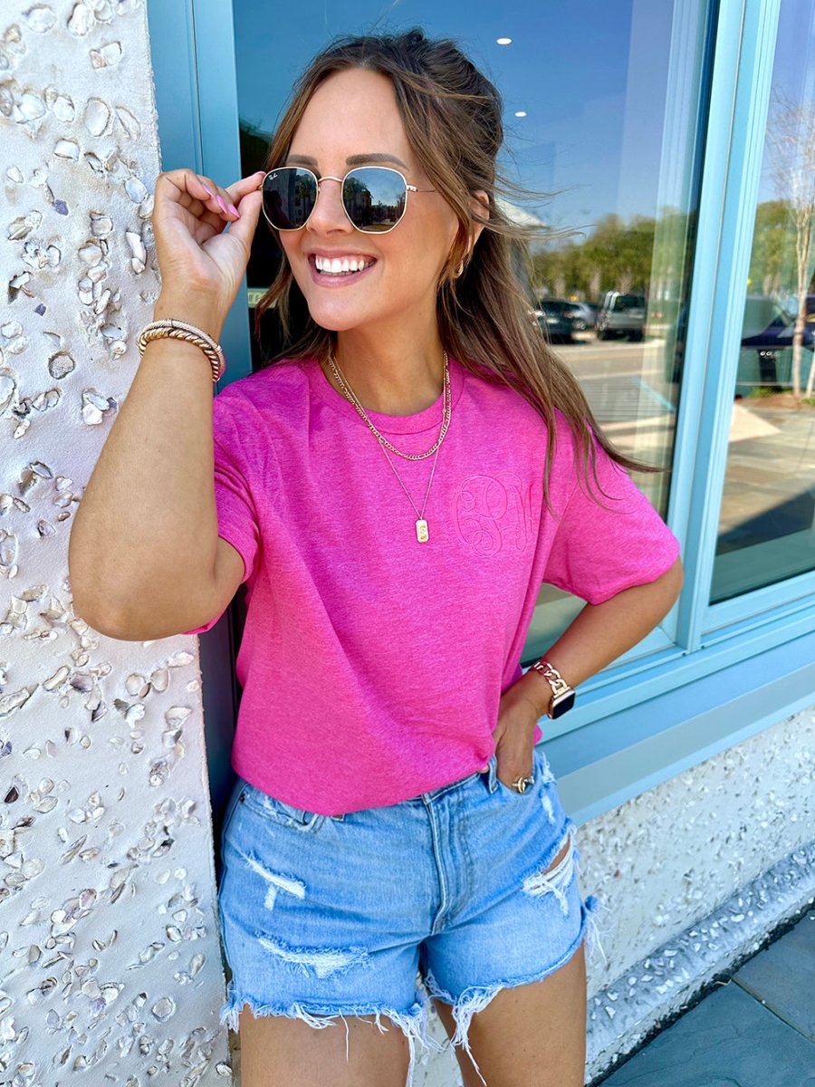 Monogrammed Heathered T-Shirt - United Monograms