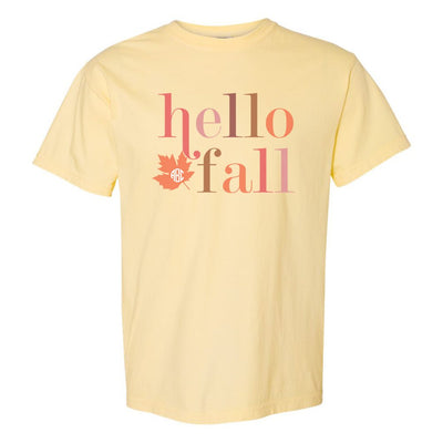 Monogrammed 'Hello Fall' T-Shirt - United Monograms