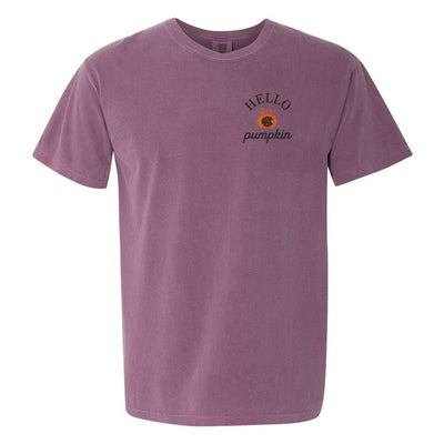 Monogrammed Hello Pumpkin Comfort Colors T-Shirt - United Monograms