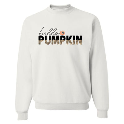 Monogrammed 'Hello Pumpkin' Leopard Crewneck Sweatshirt - United Monograms