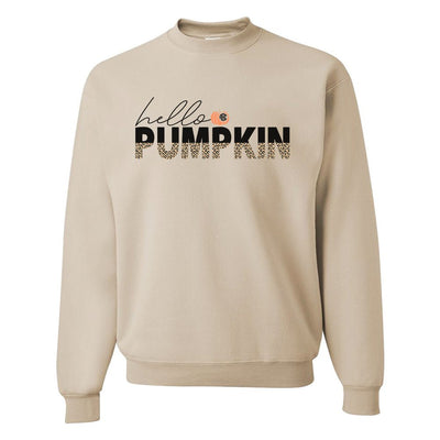 Monogrammed 'Hello Pumpkin' Leopard Crewneck Sweatshirt - United Monograms