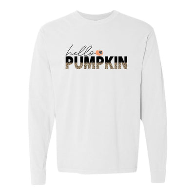 Monogrammed 'Hello Pumpkin' Leopard Long Sleeve T-Shirt - United Monograms