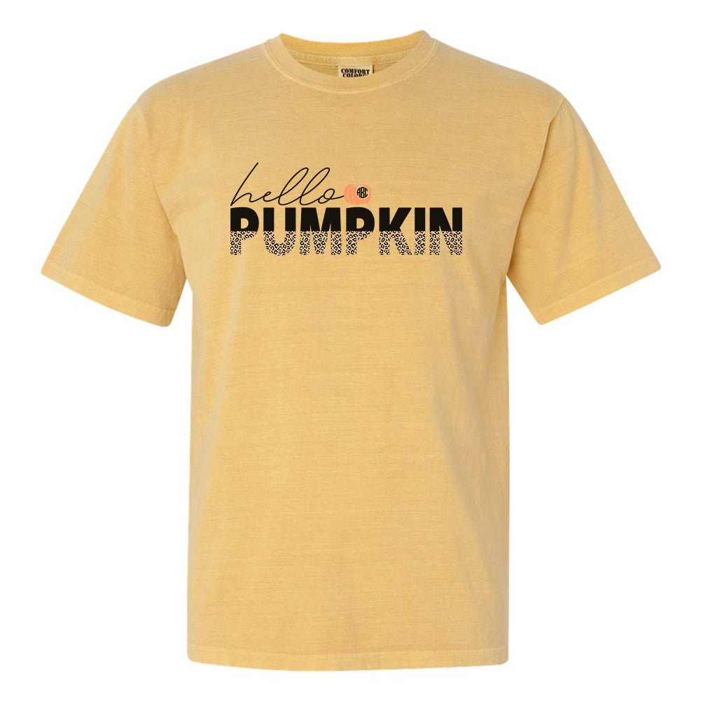 Monogrammed 'Hello Pumpkin' Leopard T-Shirt - United Monograms