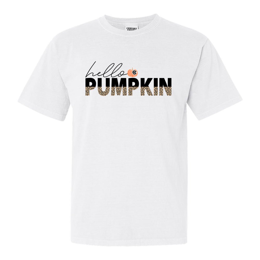 Monogrammed 'Hello Pumpkin' Leopard T-Shirt - United Monograms