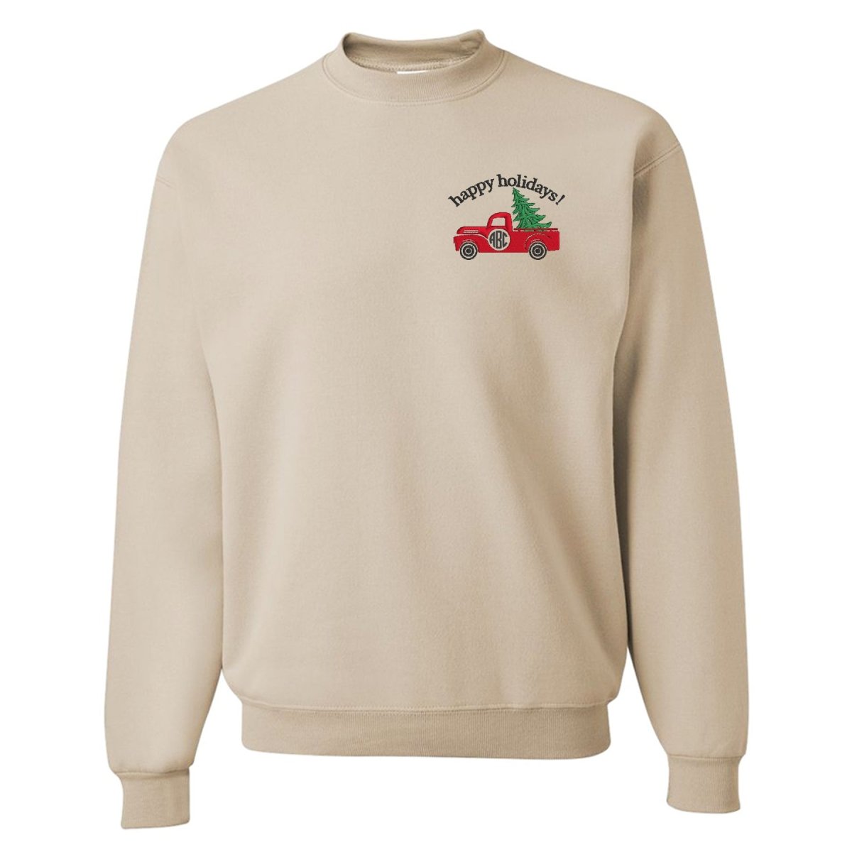 Monogrammed 'Holiday Truck' Crewneck Sweatshirt - United Monograms