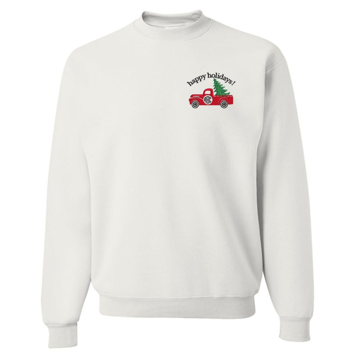 Monogrammed 'Holiday Truck' Crewneck Sweatshirt - United Monograms