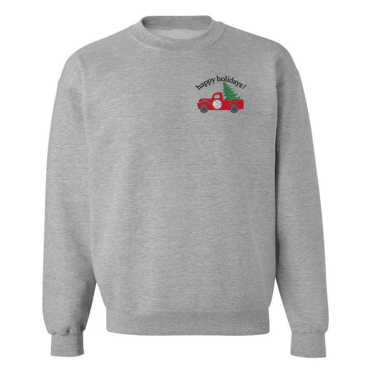 Monogrammed 'Holiday Truck' Crewneck Sweatshirt - United Monograms