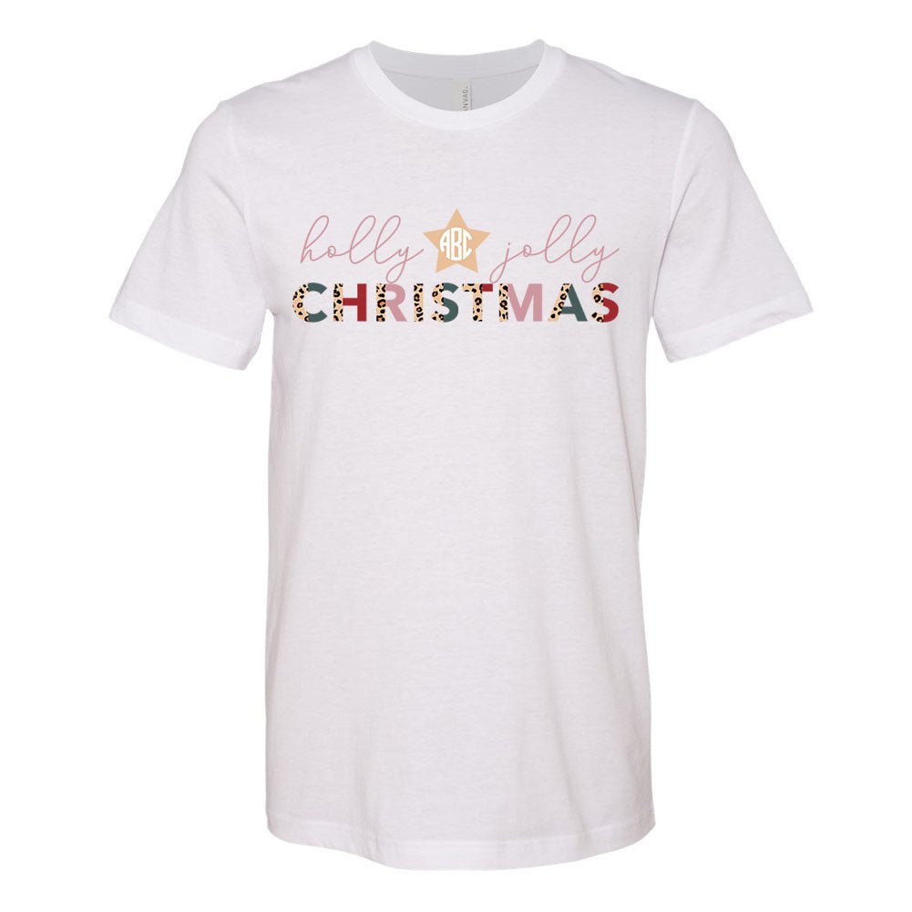 Monogrammed 'Holly Jolly Chirstmas' Premium T-Shirt - United Monograms