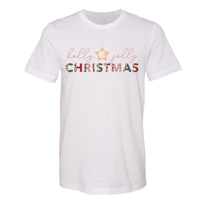 Monogrammed 'Holly Jolly Chirstmas' Premium T-Shirt - United Monograms
