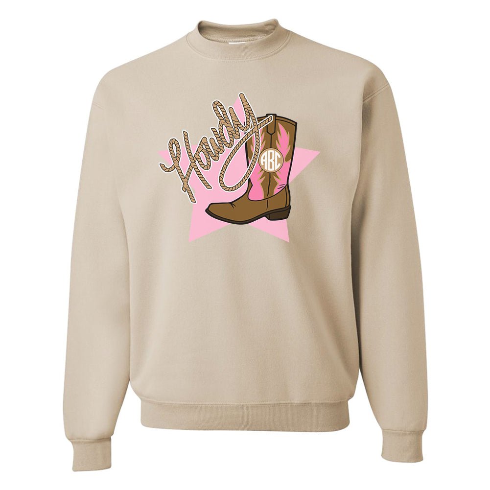 Monogrammed 'Howdy Cowgirl' Crewneck Sweatshirt - United Monograms