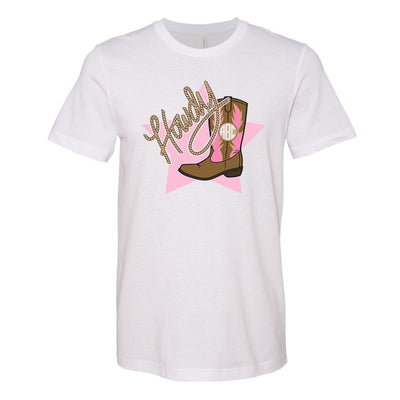 Monogrammed 'Howdy Cowgirl' Premium T-Shirt - United Monograms